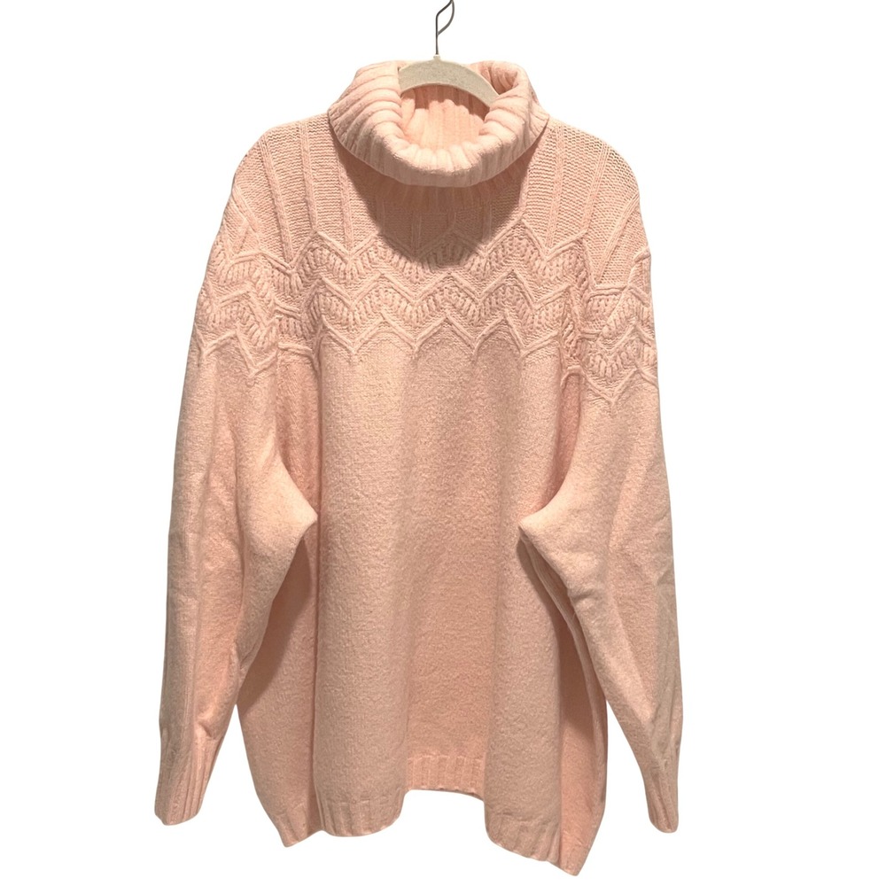 Isaac Mizrahi Live! Pink Turtleneck Sweater Women's 5X Extra Plush Comfy - Picture 1 of 5